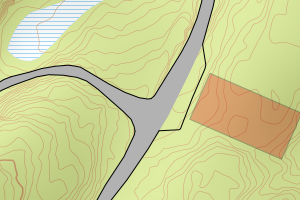 Kartbilde fra WMS-tjeneste av avviket