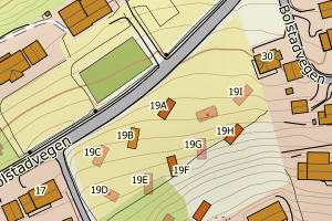 Kartbilde fra WMS-tjeneste av avviket