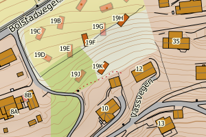 Kartbilde fra WMS-tjeneste av avviket