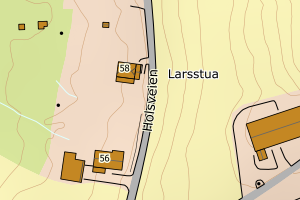 Kartbilde fra WMS-tjeneste av avviket