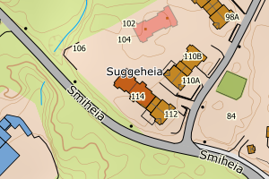 Kartbilde fra WMS-tjeneste av avviket