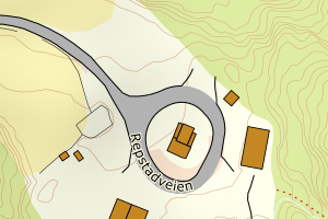 Kartbilde fra WMS-tjeneste av avviket