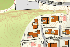 Kartbilde fra WMS-tjeneste av avviket