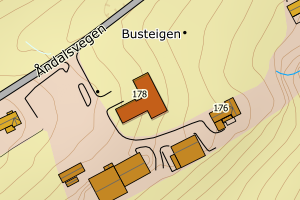 Kartbilde fra WMS-tjeneste av avviket