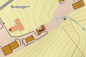 Kartbilde fra WMS-tjeneste av avviket