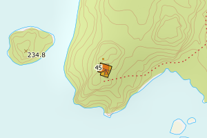 Kartbilde fra WMS-tjeneste av avviket