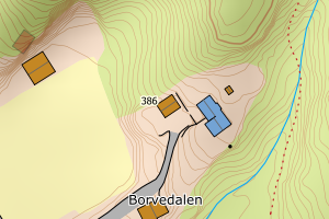 Kartbilde fra WMS-tjeneste av avviket