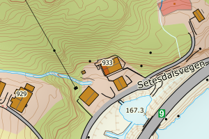 Kartbilde fra WMS-tjeneste av avviket