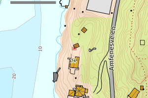 Kartbilde fra WMS-tjeneste av avviket