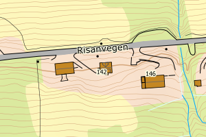 Kartbilde fra WMS-tjeneste av avviket