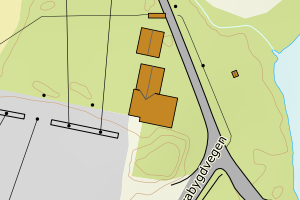 Kartbilde fra WMS-tjeneste av avviket