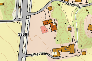 Kartbilde fra WMS-tjeneste av avviket