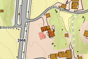 Kartbilde fra WMS-tjeneste av avviket