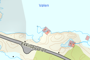 Kartbilde fra WMS-tjeneste av avviket