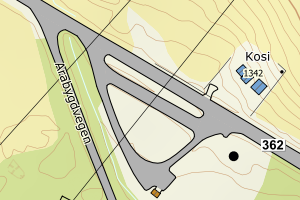 Kartbilde fra WMS-tjeneste av avviket