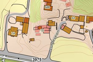 Kartbilde fra WMS-tjeneste av avviket