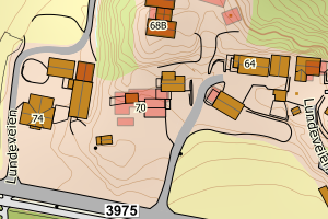 Kartbilde fra WMS-tjeneste av avviket