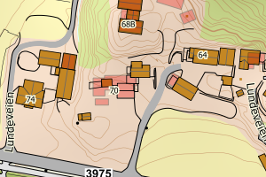 Kartbilde fra WMS-tjeneste av avviket