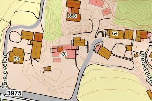 Kartbilde fra WMS-tjeneste av avviket