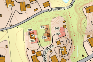 Kartbilde fra WMS-tjeneste av avviket