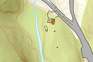 Kartbilde fra WMS-tjeneste av avviket