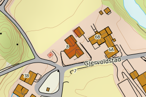 Kartbilde fra WMS-tjeneste av avviket