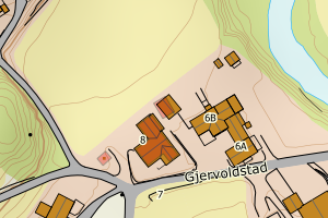 Kartbilde fra WMS-tjeneste av avviket