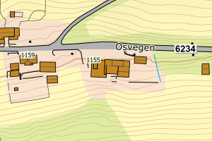 Kartbilde fra WMS-tjeneste av avviket