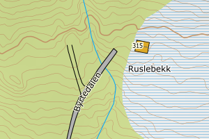 Kartbilde fra WMS-tjeneste av avviket