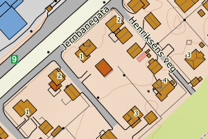 Kartbilde fra WMS-tjeneste av avviket