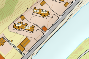 Kartbilde fra WMS-tjeneste av avviket