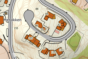 Kartbilde fra WMS-tjeneste av avviket