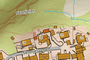 Kartbilde fra WMS-tjeneste av avviket