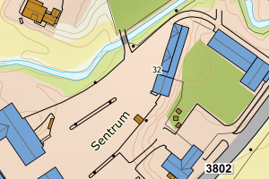 Kartbilde fra WMS-tjeneste av avviket