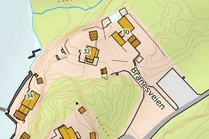 Kartbilde fra WMS-tjeneste av avviket
