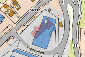 Kartbilde fra WMS-tjeneste av avviket