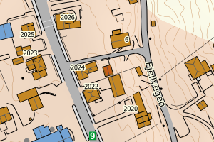 Kartbilde fra WMS-tjeneste av avviket