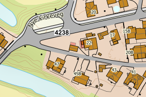 Kartbilde fra WMS-tjeneste av avviket