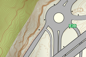 Kartbilde fra WMS-tjeneste av avviket