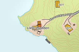Kartbilde fra WMS-tjeneste av avviket