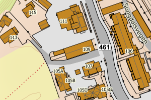 Kartbilde fra WMS-tjeneste av avviket