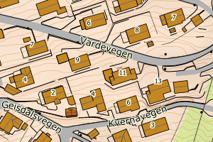 Kartbilde fra WMS-tjeneste av avviket