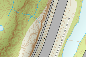 Kartbilde fra WMS-tjeneste av avviket