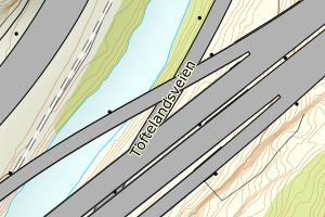 Kartbilde fra WMS-tjeneste av avviket