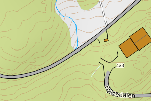 Kartbilde fra WMS-tjeneste av avviket