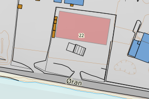 Kartbilde fra WMS-tjeneste av avviket