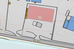 Kartbilde fra WMS-tjeneste av avviket