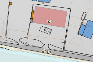 Kartbilde fra WMS-tjeneste av avviket