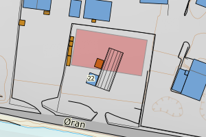 Kartbilde fra WMS-tjeneste av avviket