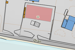 Kartbilde fra WMS-tjeneste av avviket